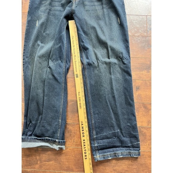 Vintage NWT Y2K Def Jam Baggei Straight Leg Distressed Embroidered Jean 40x34 - Picture 7 of 10